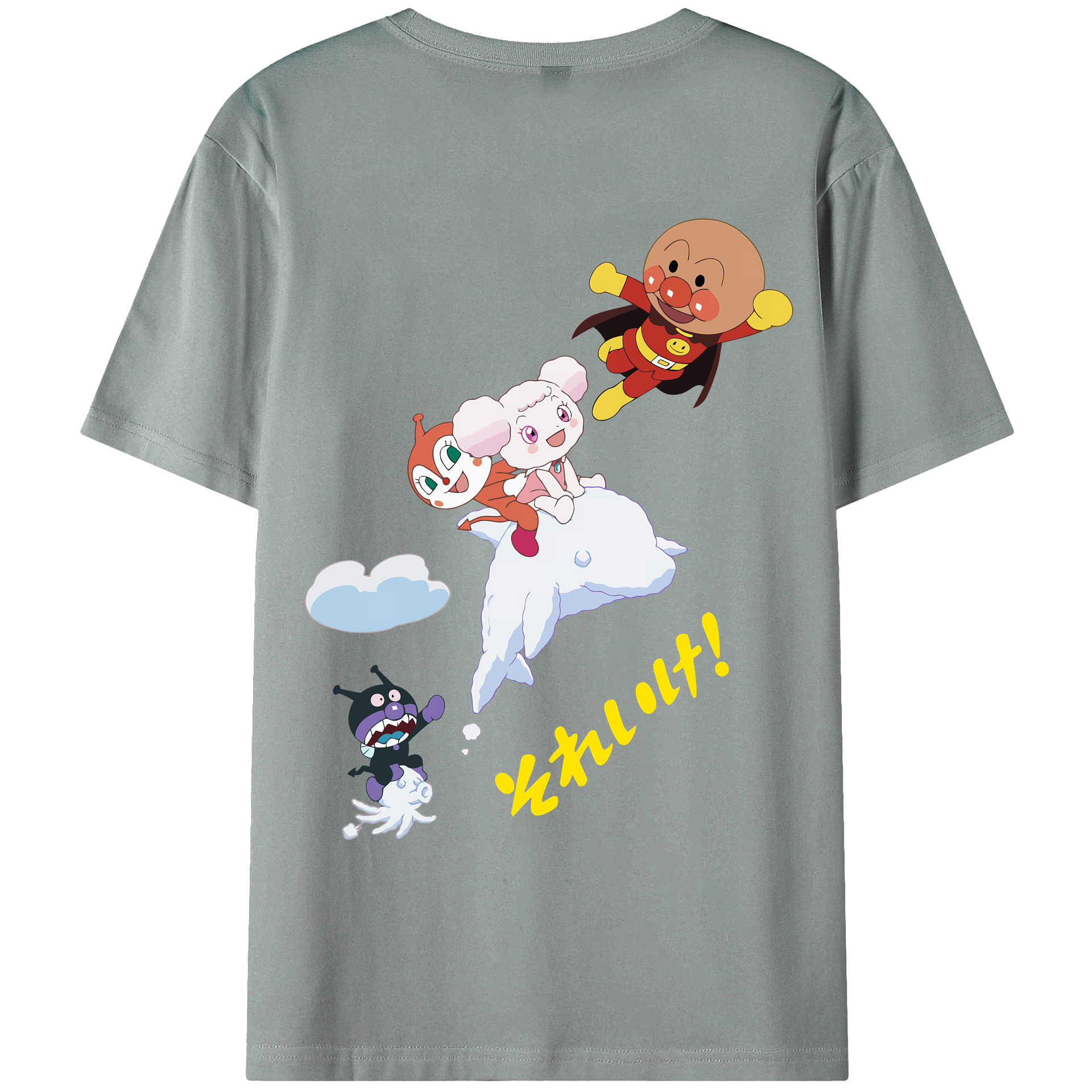 （画像用） アンパンマン Anpanman 綿100％ メンズ半袖Tシャツ（バックプリント） 通気性
